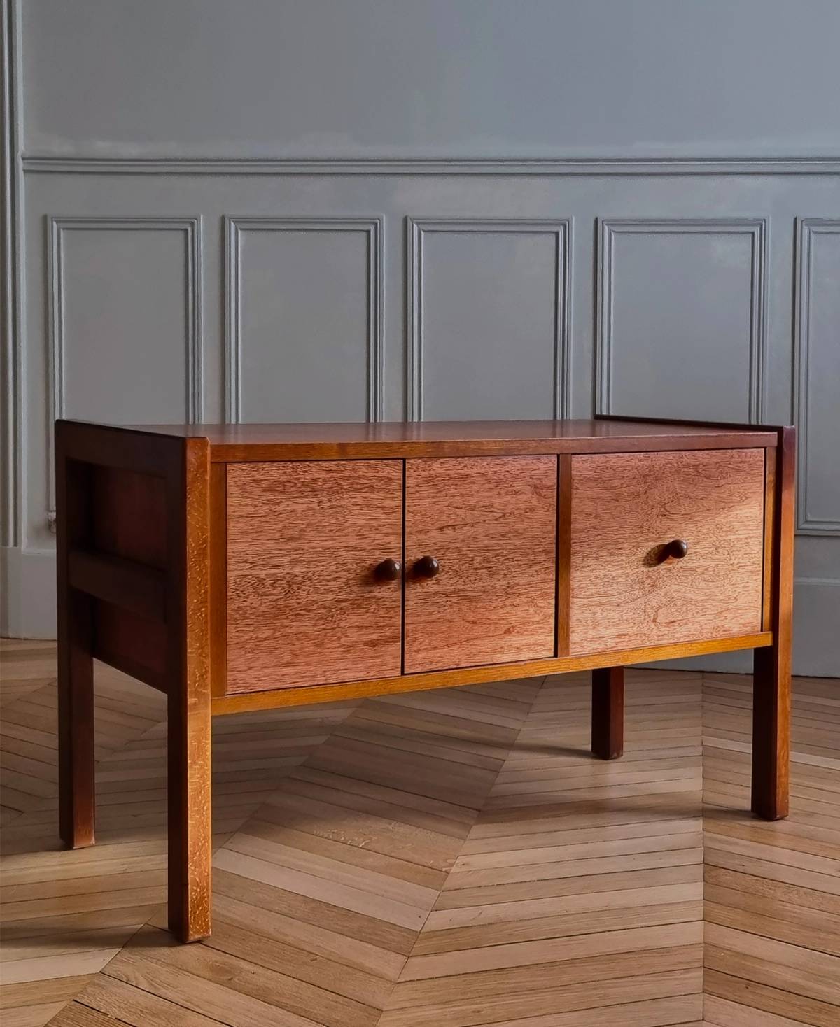 Modernist wood cabinet, view 5