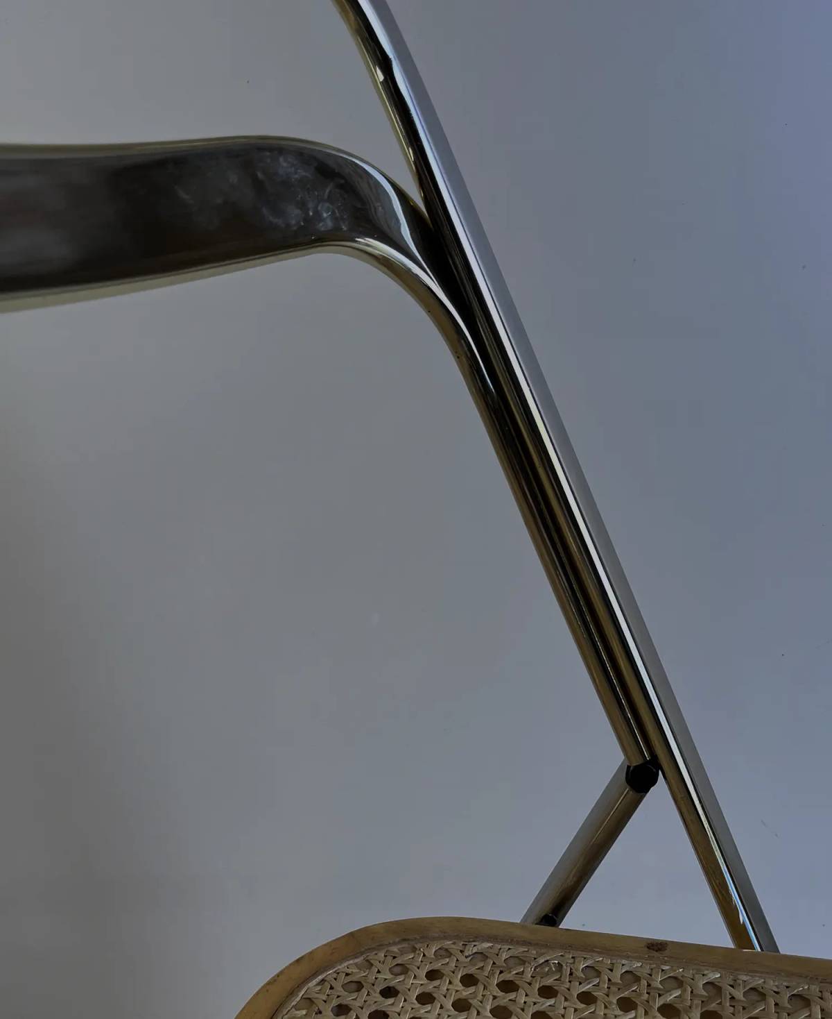 Giorgio Cattelan for Cidue brass modernist foldable chairs, view 3
