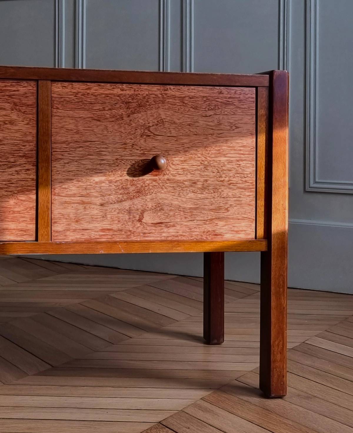 Modernist wood cabinet, view 4