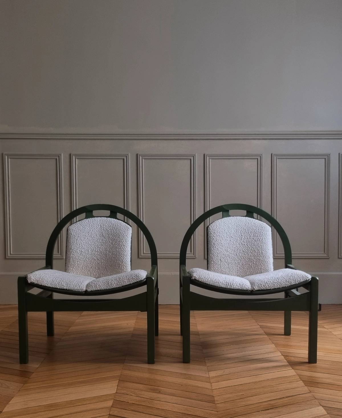 Pair of green Baumann chairs, view 9
