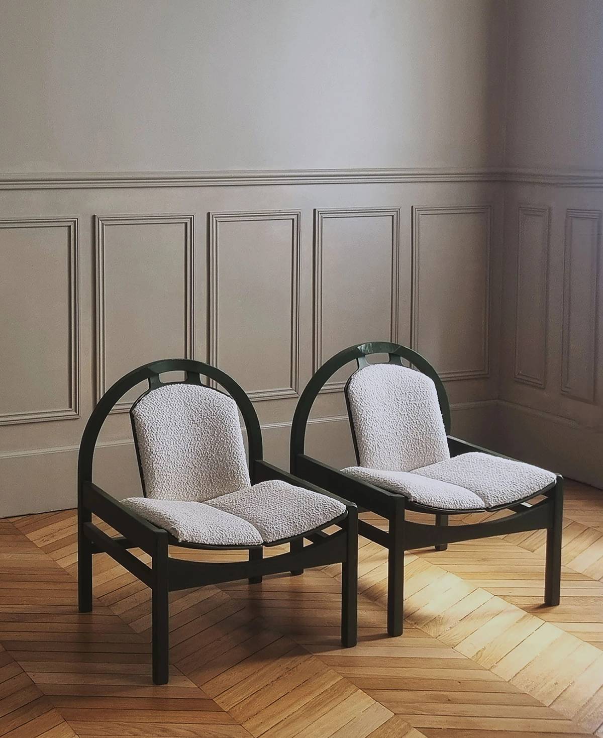 Pair of green Baumann chairs, view 7