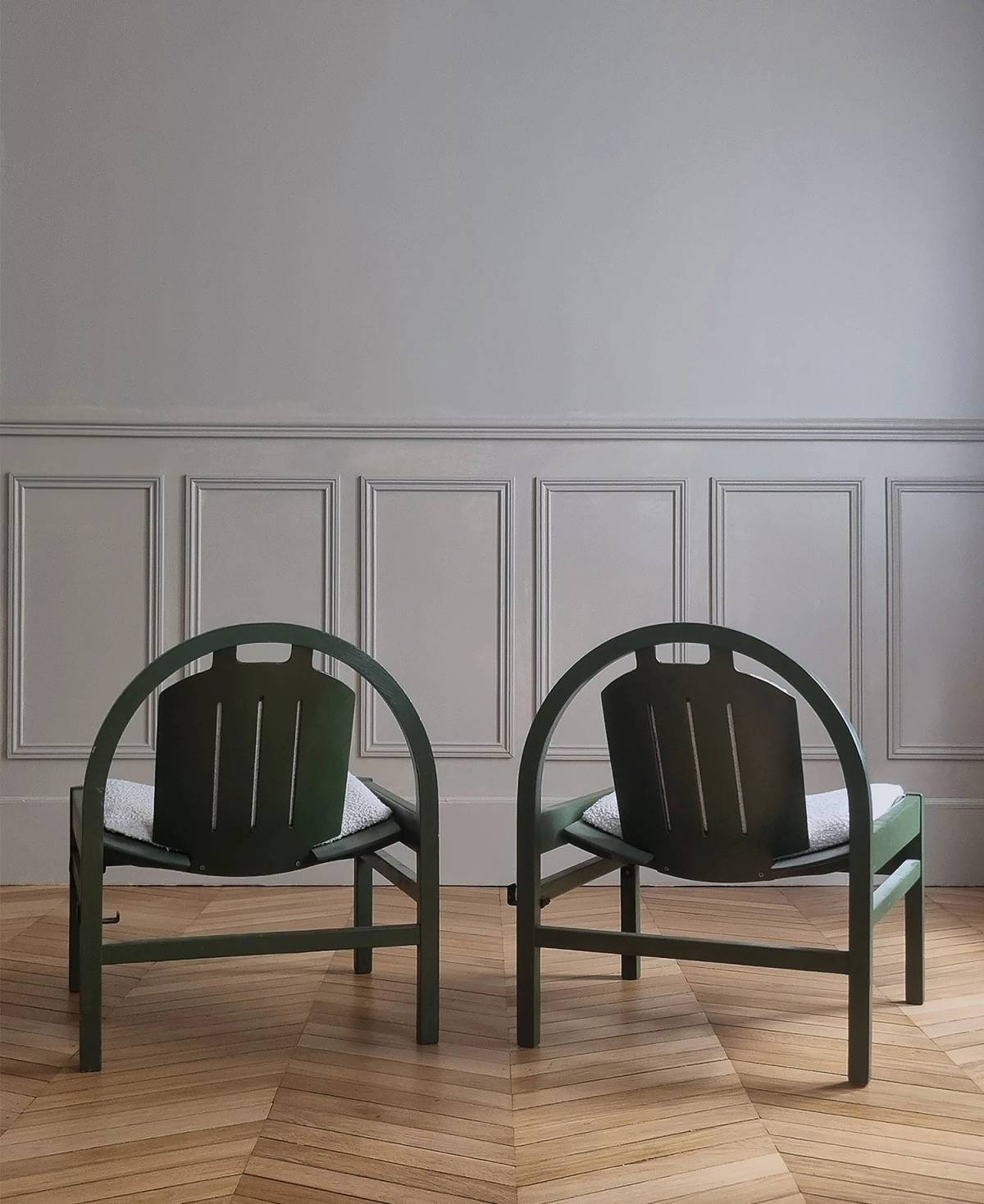 Pair of green Baumann chairs, view 3