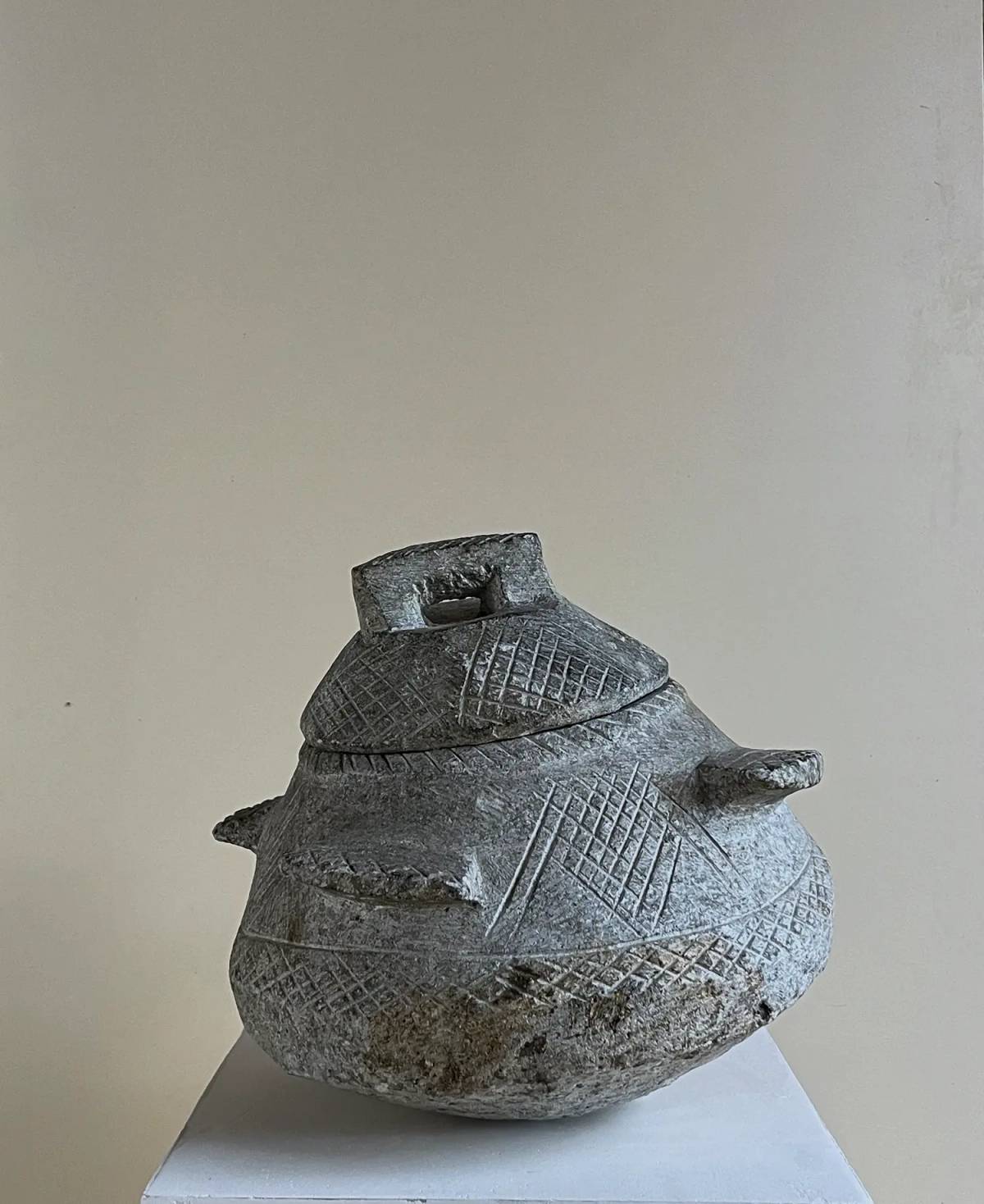 Stone carved pot