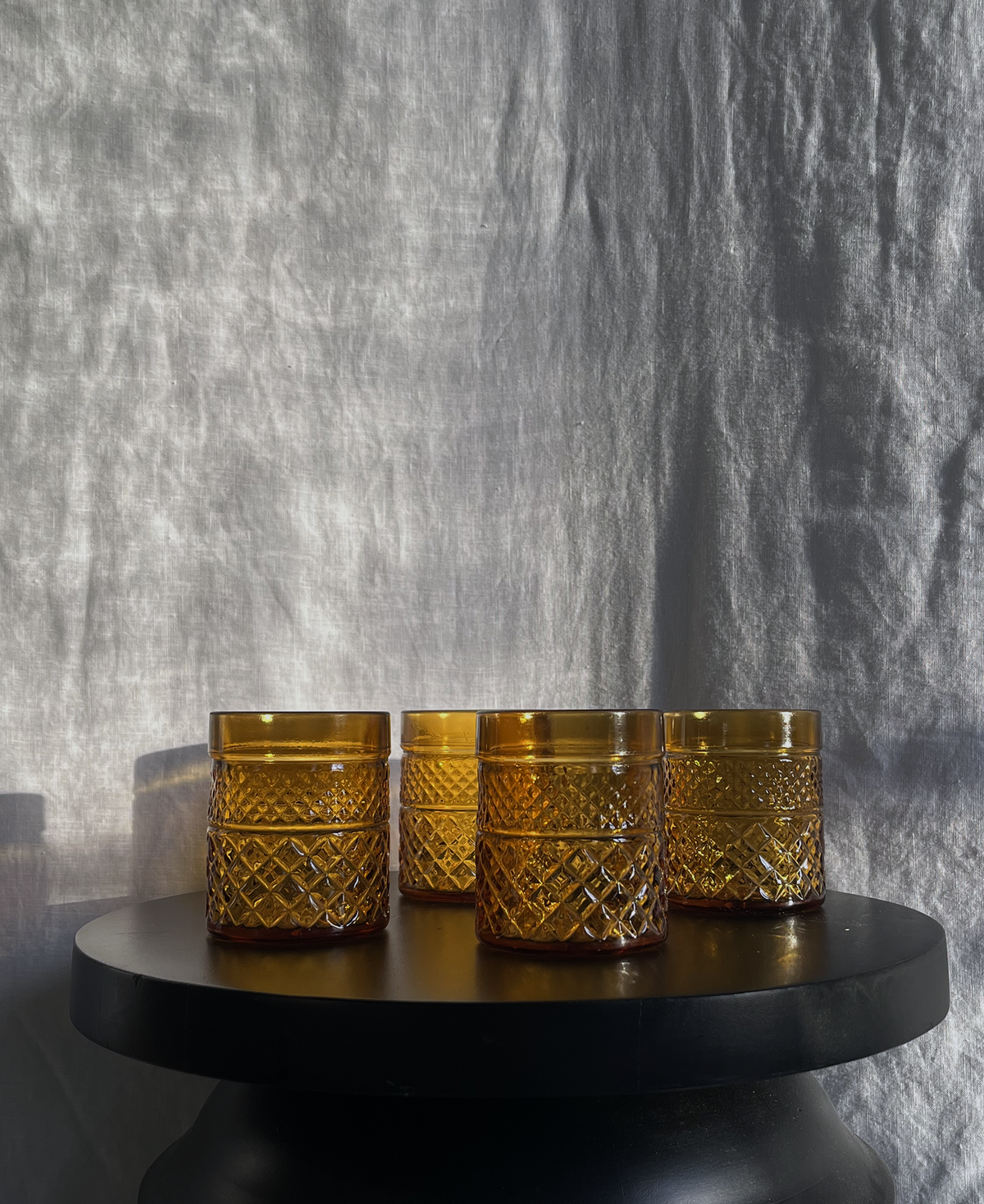 Chiseled amber glasses, view 6