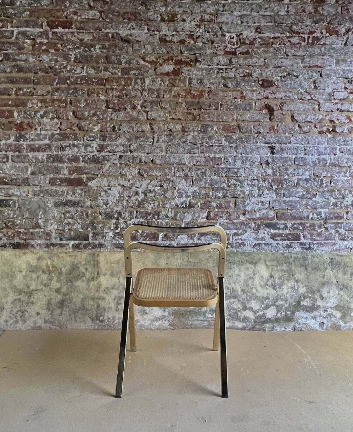 Giorgio Cattelan for Cidue brass modernist foldable chairs, view 5
