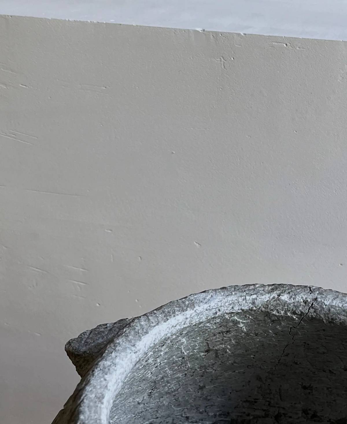 Stone carved pot, view 4