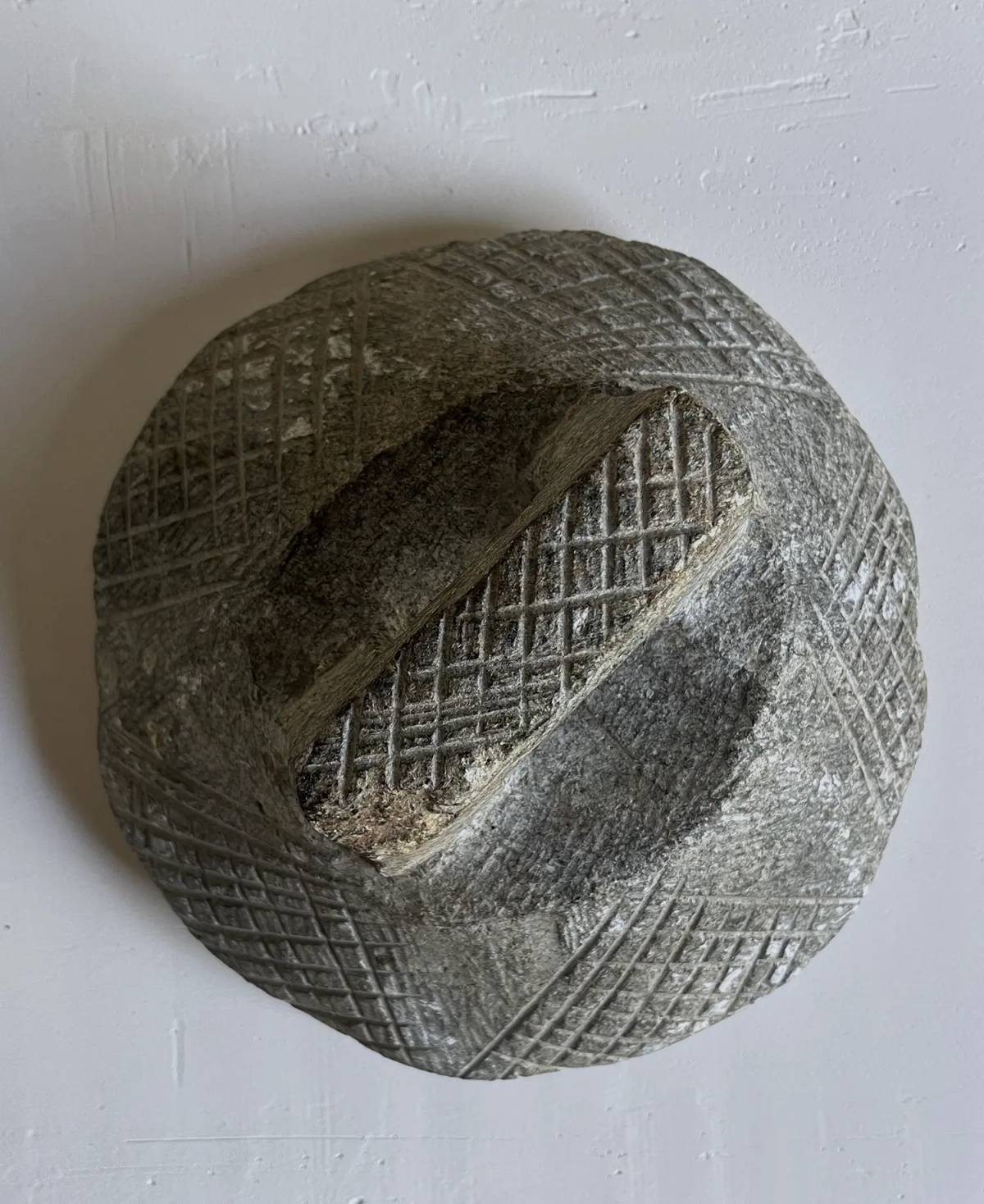 Stone carved pot, view 6