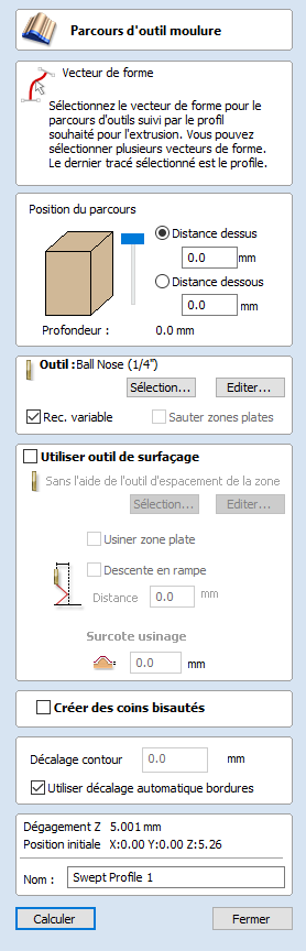 Fraise 2 dents spéciale V-Carving Inlay 10° Pointe 0.5 mm Queue 6 mm