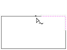 Moving the mouse over another span will display a second preview extension line to the point of intersection. Click the line to apply this change.