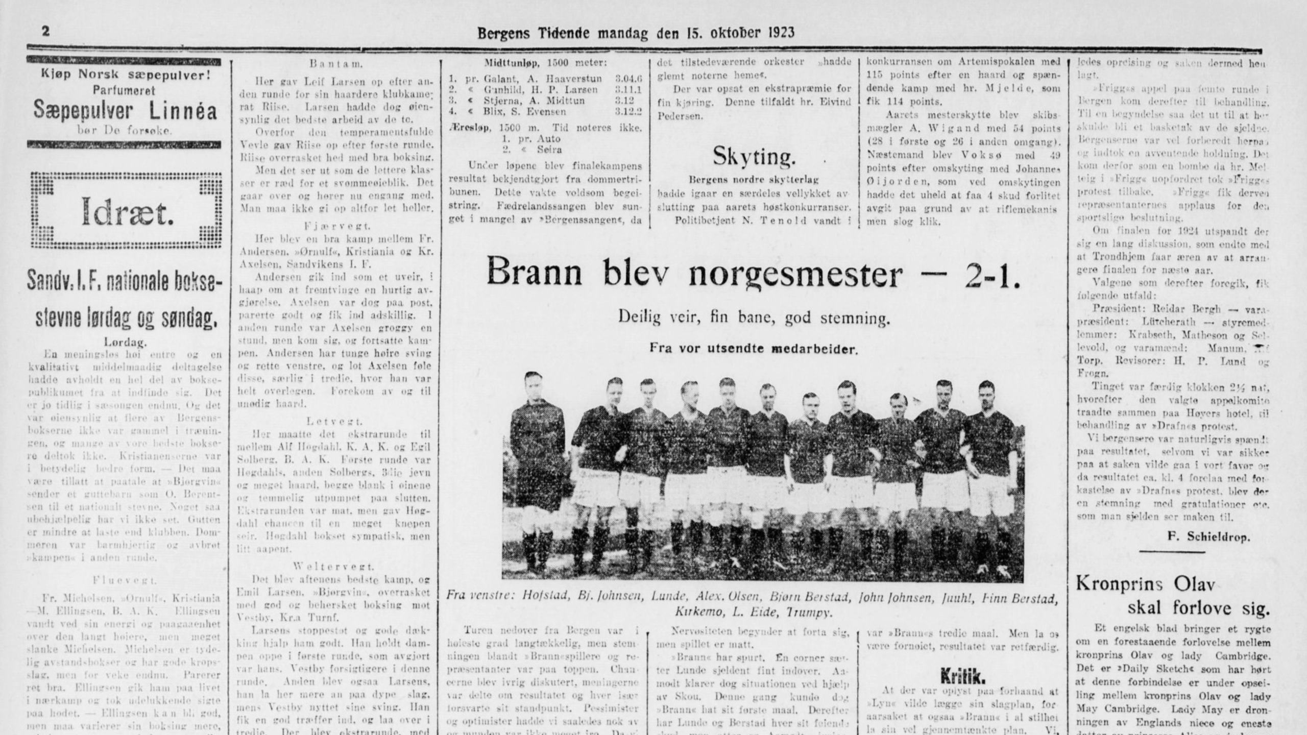 Bergens Tidende, 15. oktober 1923