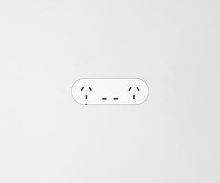 Double Outlet Power Matte White