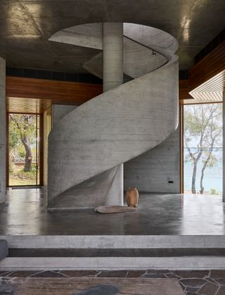 Power switch and outlets set in concrete in architectural project