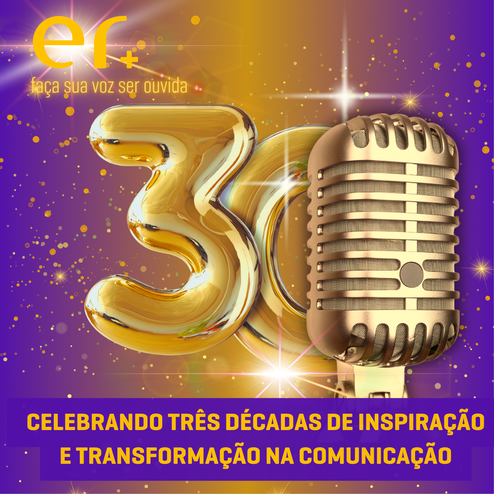 Interior da Escola de Rádio TV e Web em celebração de três décadas