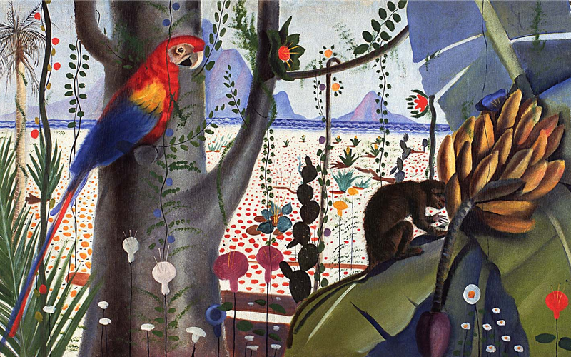 Obra modernista de Portinari com elementos da natureza e humanidade