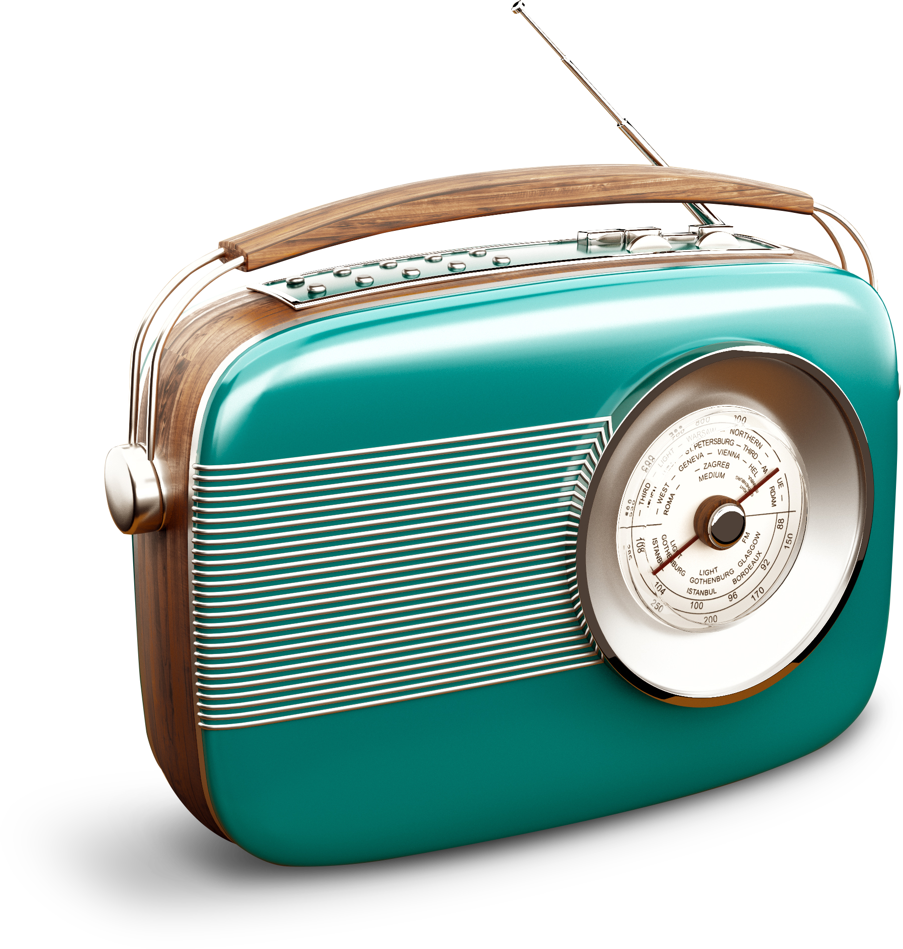 Microfone retrô ao lado de smartphone moderno e aplicativo de rádio