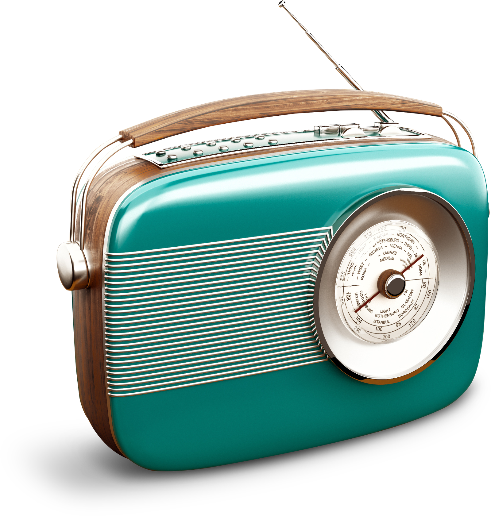Microfone retrô ao lado de smartphone moderno e aplicativo de rádio