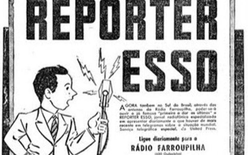 Heron Domingues ao microfone do Repórter Esso, programa histórico