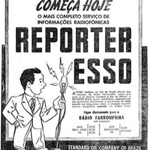 Heron Domingues ao microfone do Repórter Esso, programa histórico