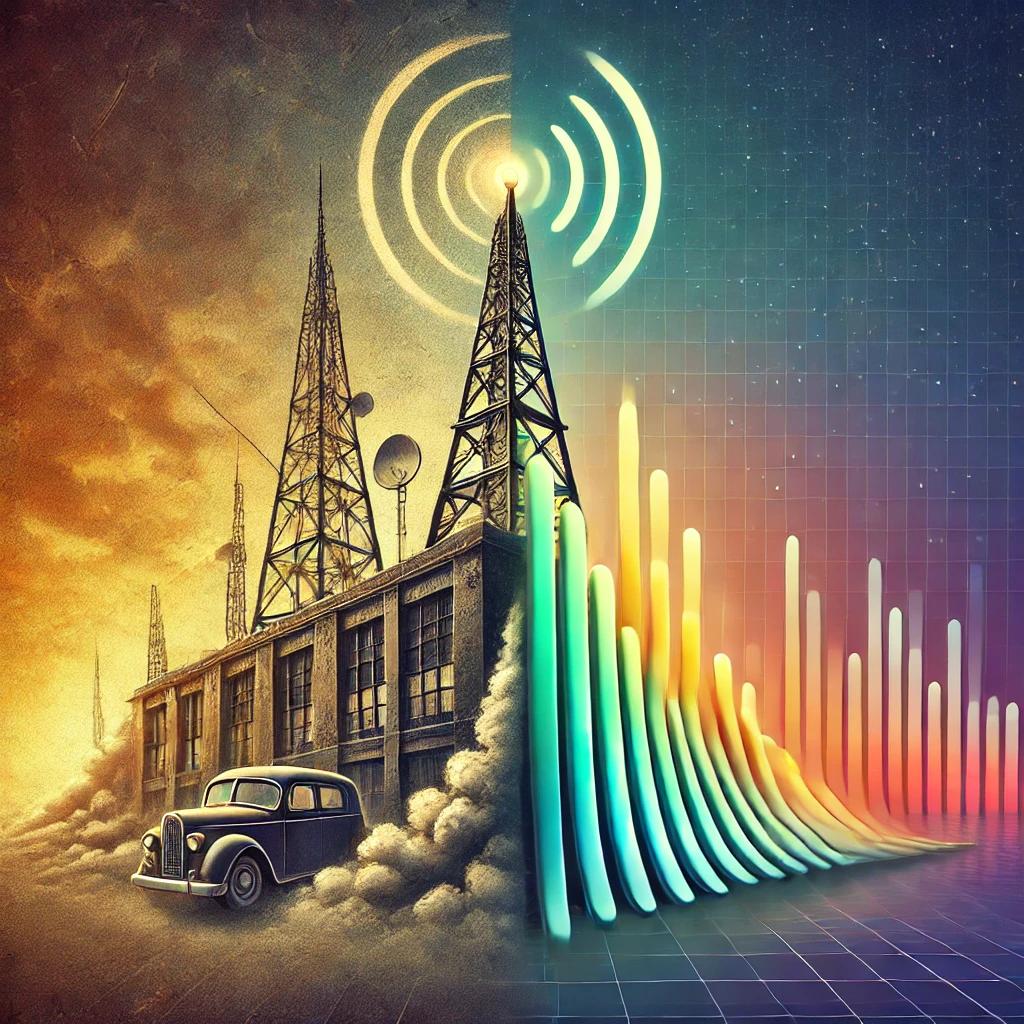 Antena de transmissão ou frequência de rádio em destaque visual