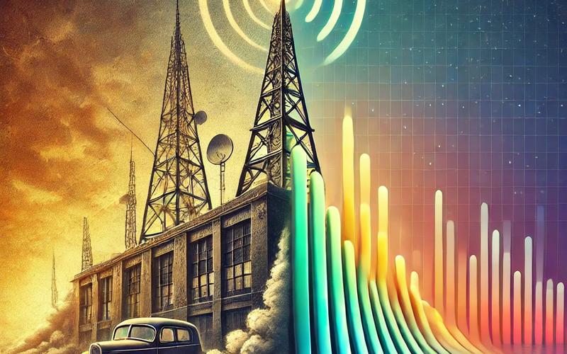 Antena de transmissão ou frequência de rádio em destaque visual