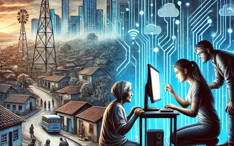 Brasileiros em comunidades rurais e vulneráveis sem acesso à internet
