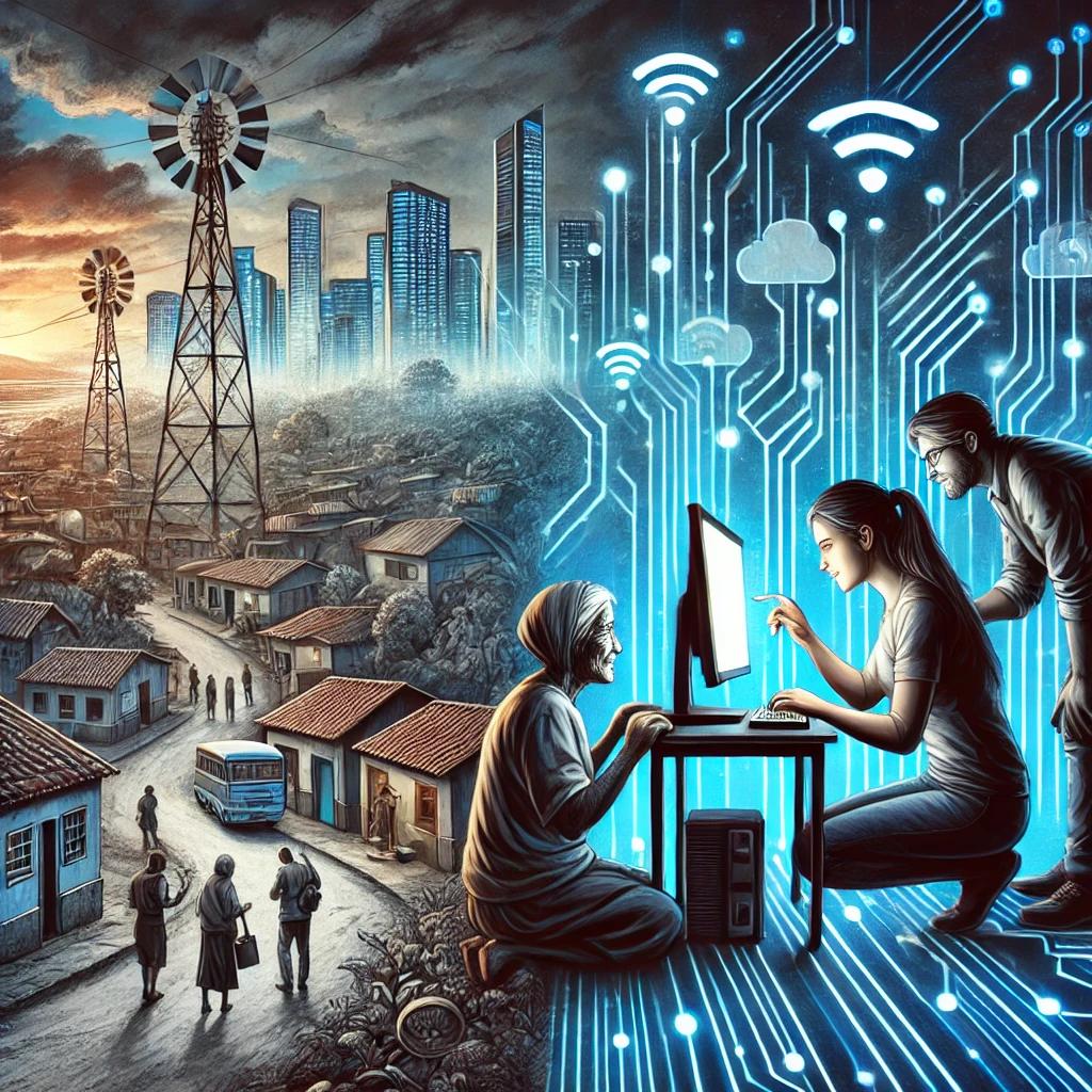 Brasileiros em comunidades rurais e vulneráveis sem acesso à internet