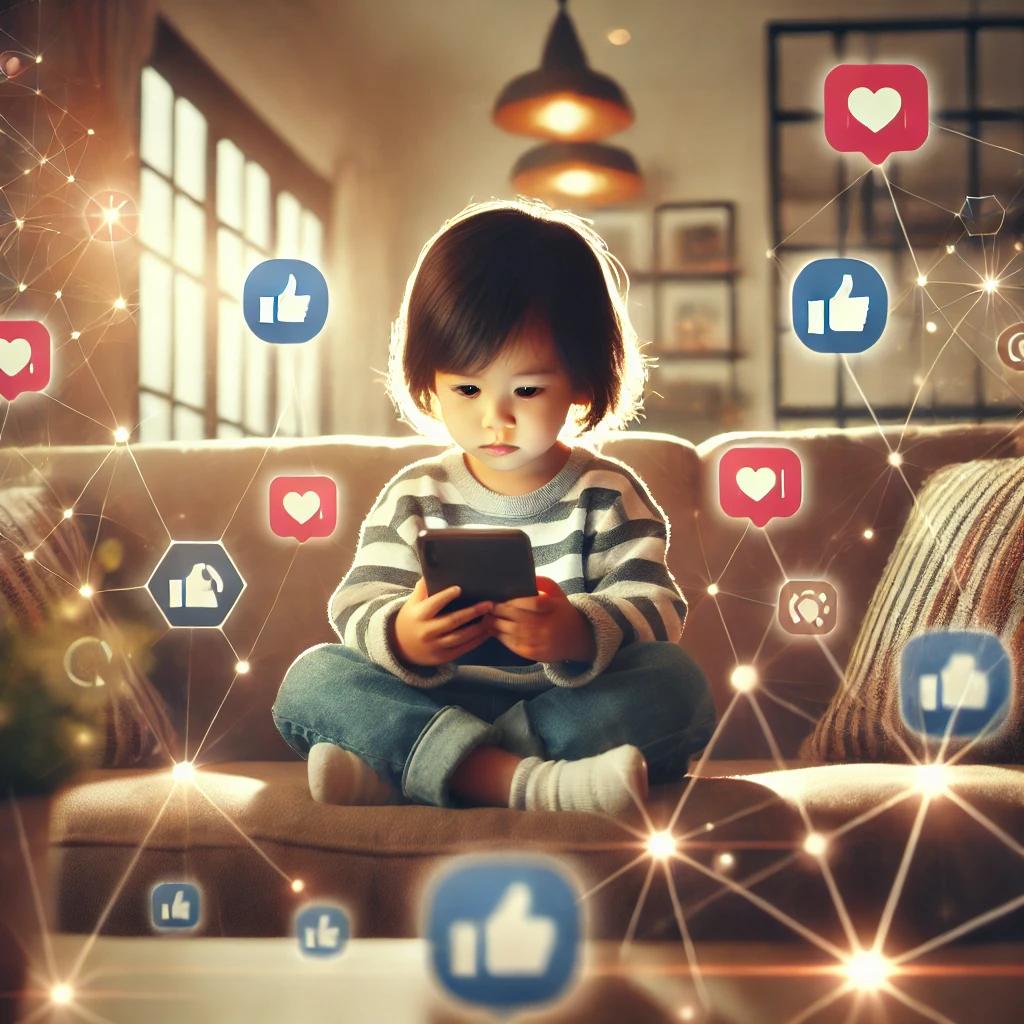 Jovem segurando smartphone com aplicativos de redes sociais