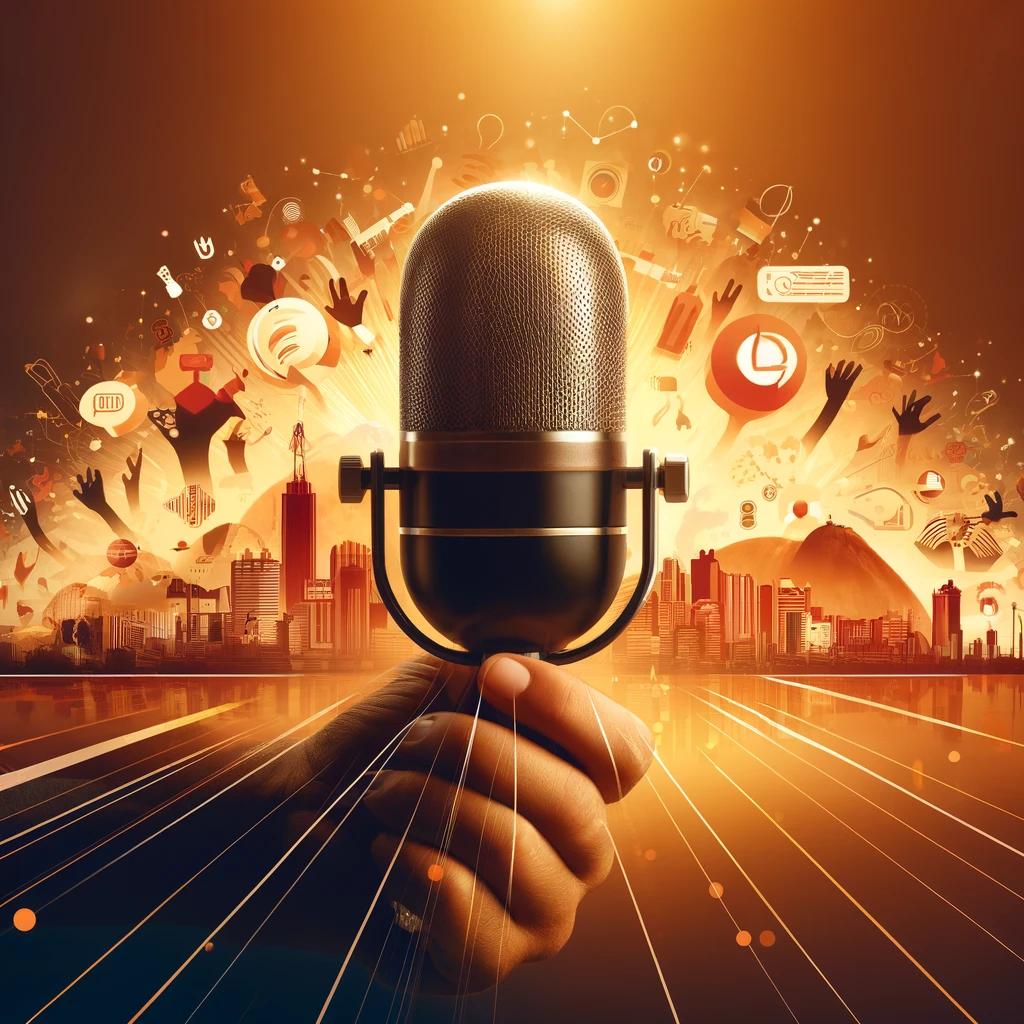 Voluntários em rádio comunitária criando conteúdo inclusivo