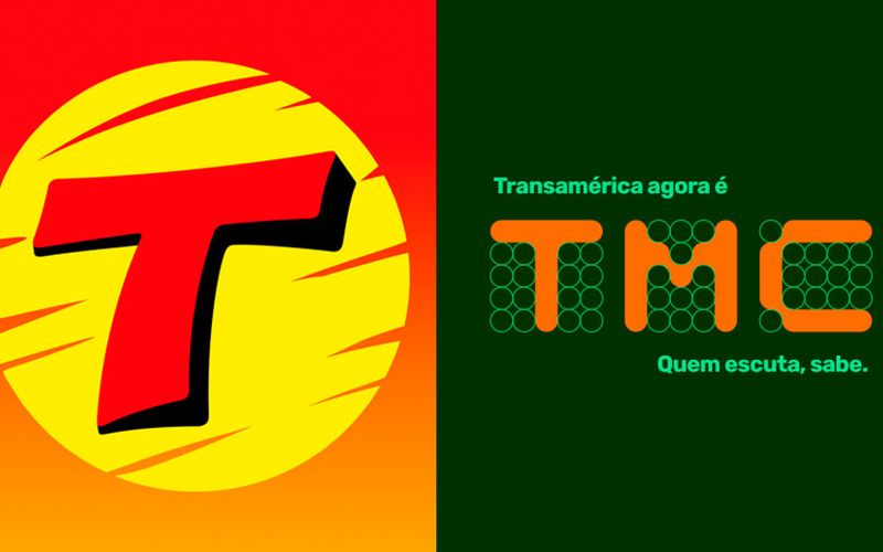 Símbolo das marcas Transamérica em transição visual para TMC nova