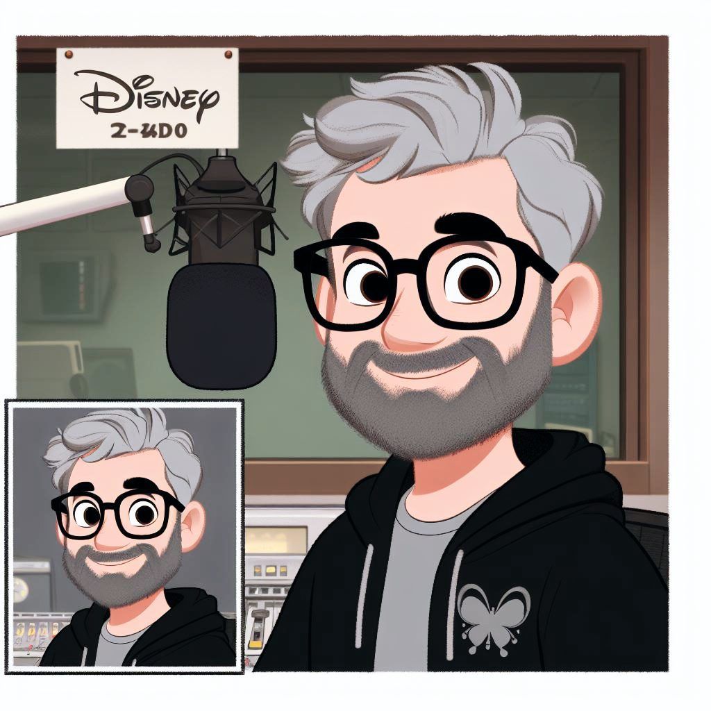 Caricatura digital estilo Pixar com cores vibrantes e traços suaves
