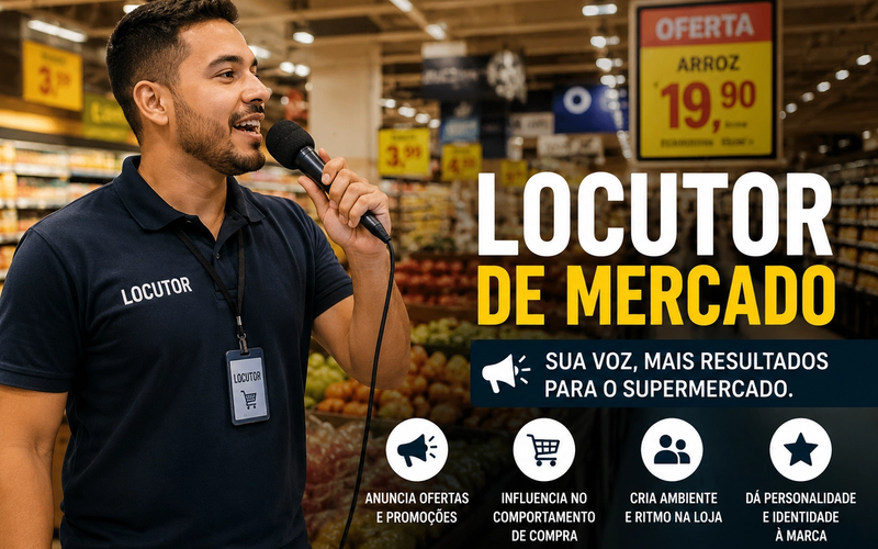 Supermercado abre vaga para LOCUTOR no RJ: oportunidade para quem já está preparado