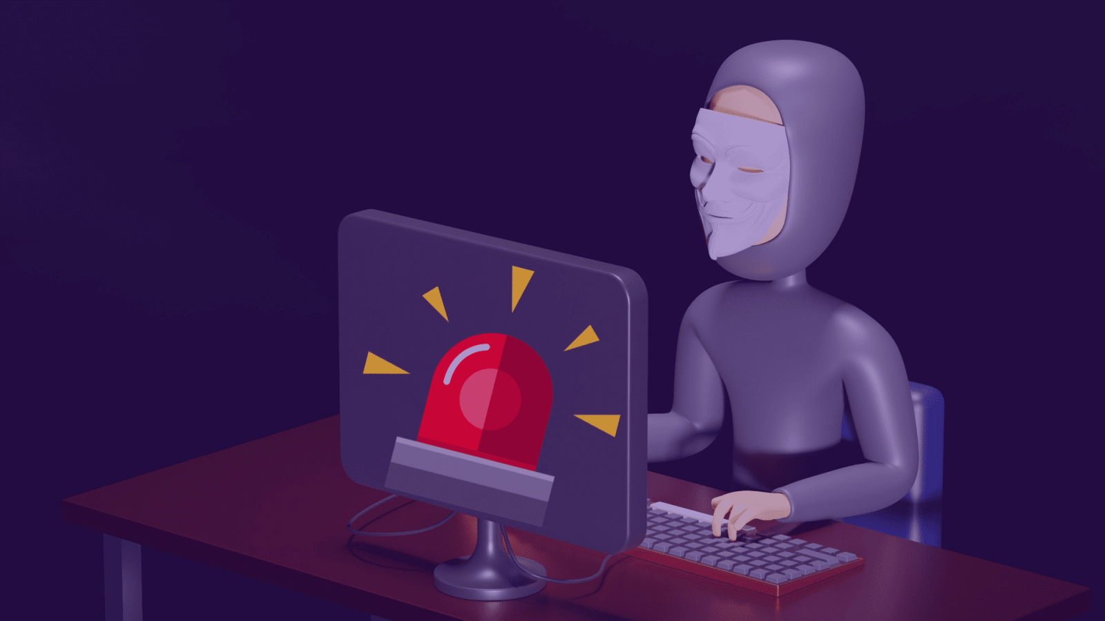 Símbolo de alerta com elementos relacionados a inteligência artificial