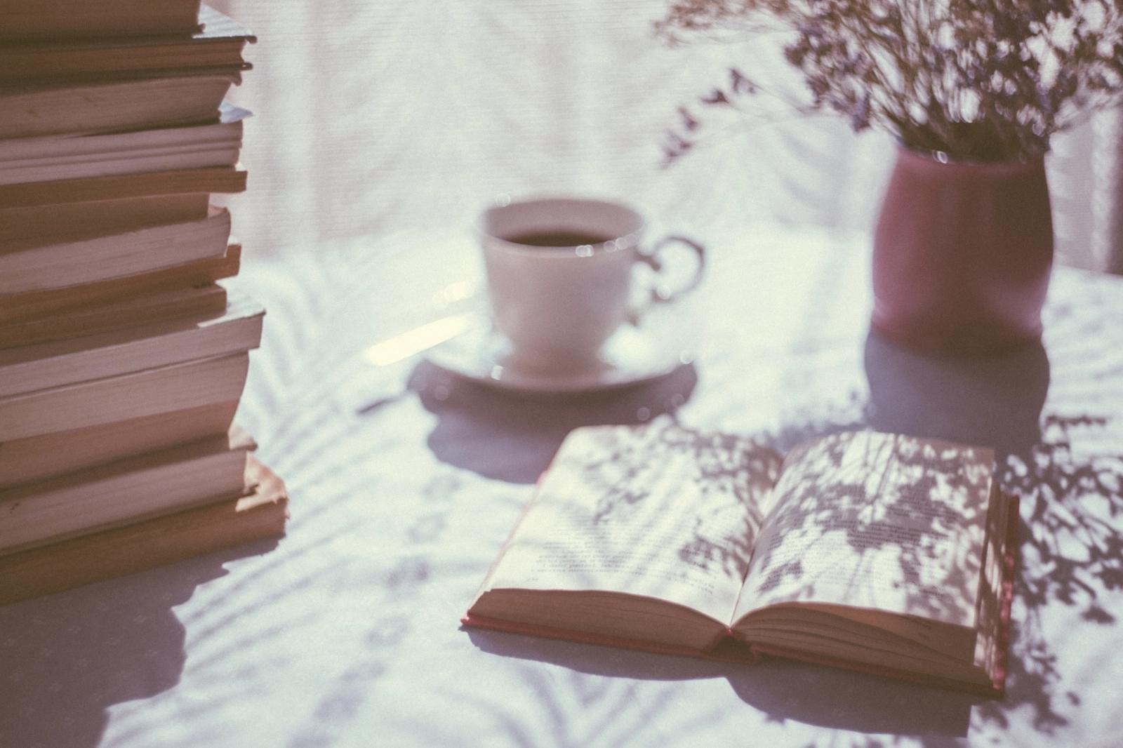 Pessoa absorta na leitura de um livro em ambiente aconchegante
