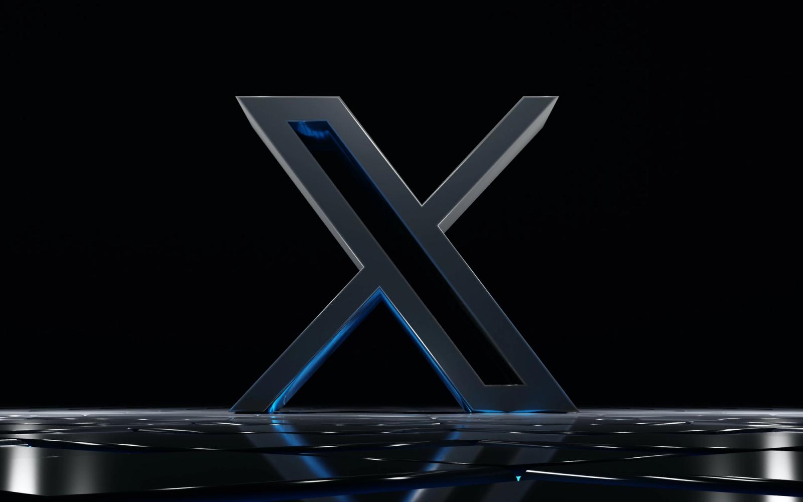 Logo da rede social X com símbolo de bloqueio ou suspensão
