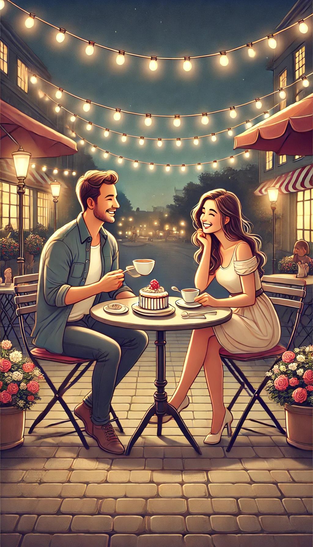 Casal em cena romântica ou encontro real recriado do cinema