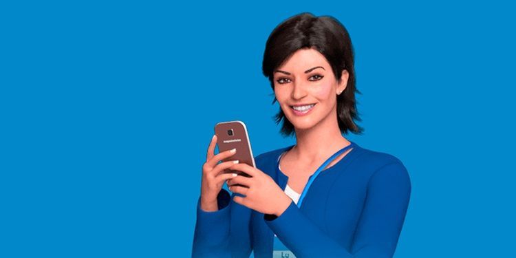 Avatar digital colorido em painel de rede social com muitos seguidores