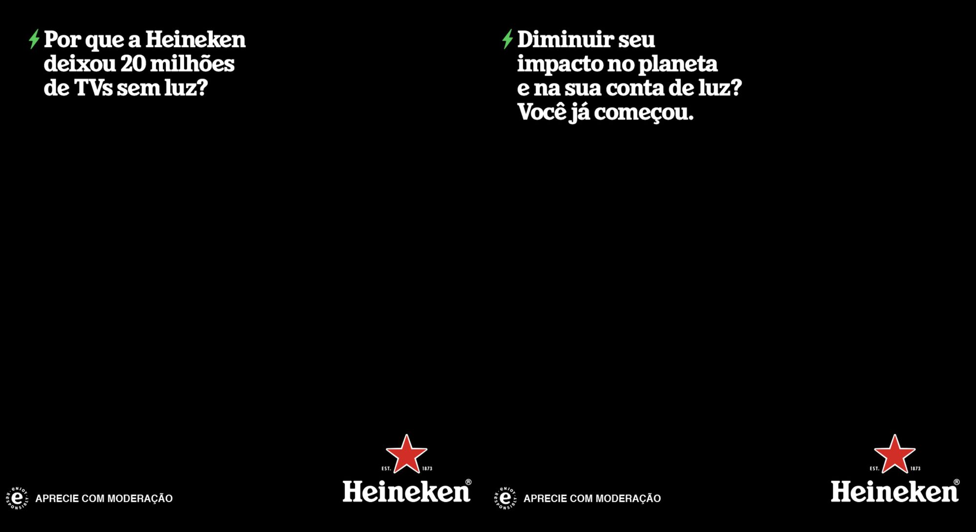Publicidade criativa de Heineken promovendo energias renováveis