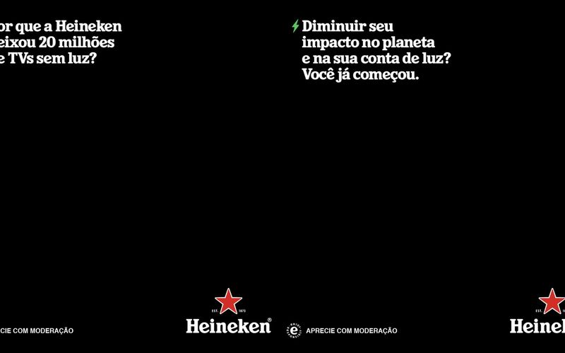 Publicidade criativa de Heineken promovendo energias renováveis