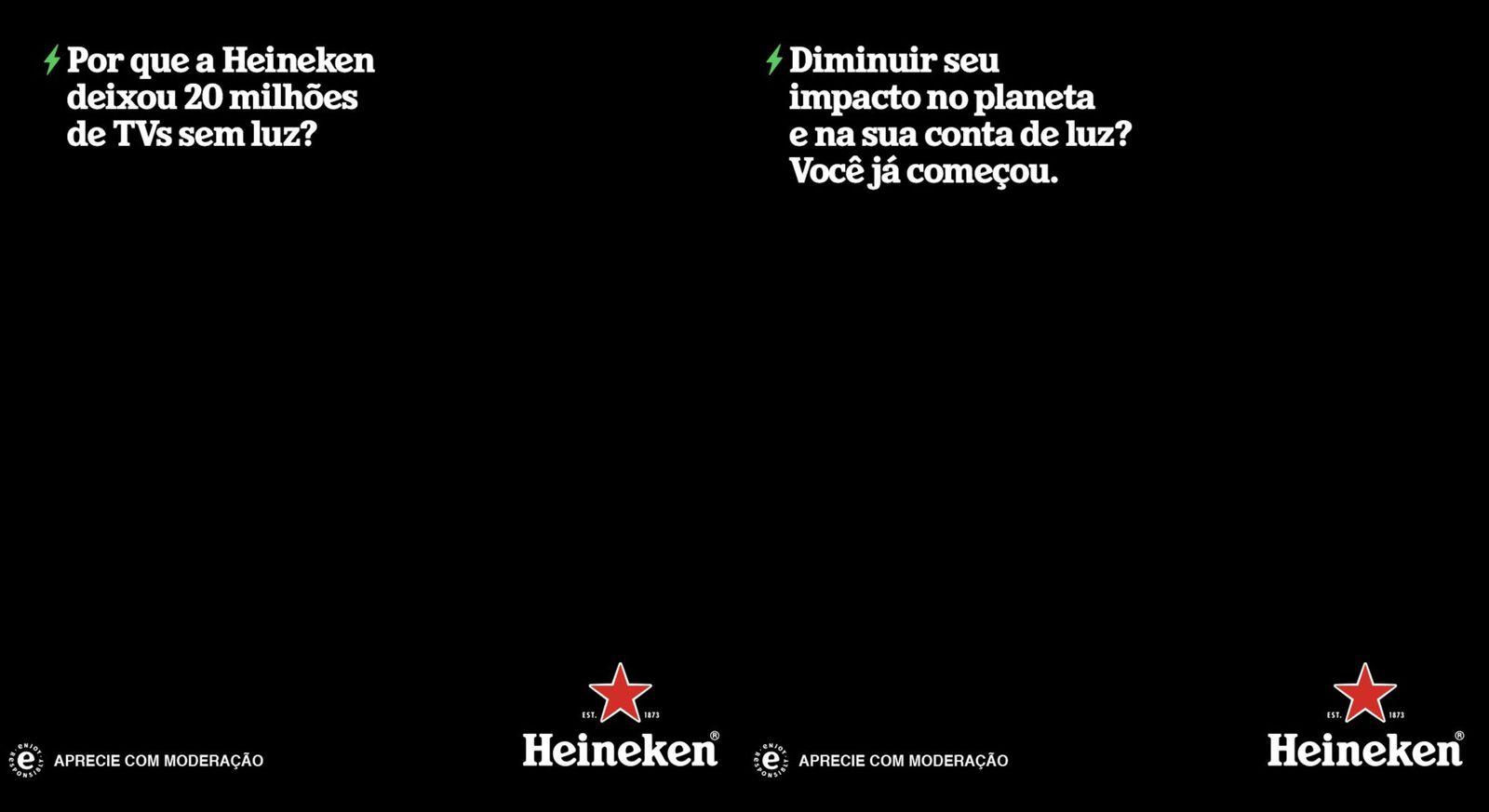 Publicidade criativa de Heineken promovendo energias renováveis