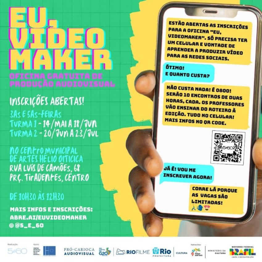 Jovens manipulando câmeras e equipamentos de produção audiovisual
