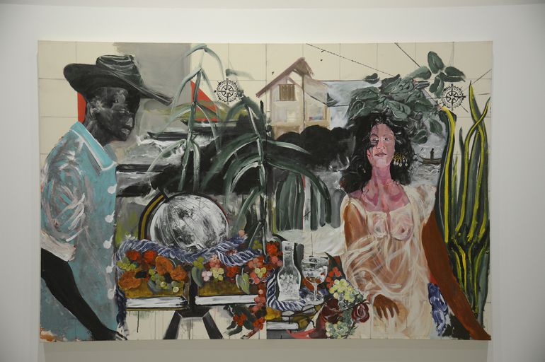 Obra de arte contemporânea refletindo sobre história colonial do Brasil