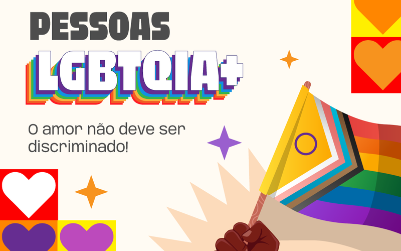 Símbolo arco-íris em estúdio de rádio promovendo inclusão e respeito