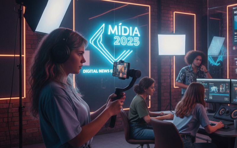 Mão segurando smartphone para gravação de vídeo vertical curto