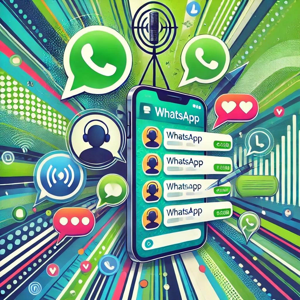 Interface de comunidade WhatsApp com logo Escola de Rádio