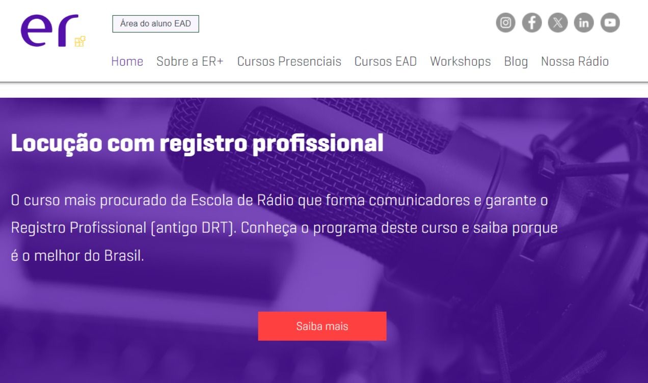 Interface moderna de website com navegação clara e intuitiva