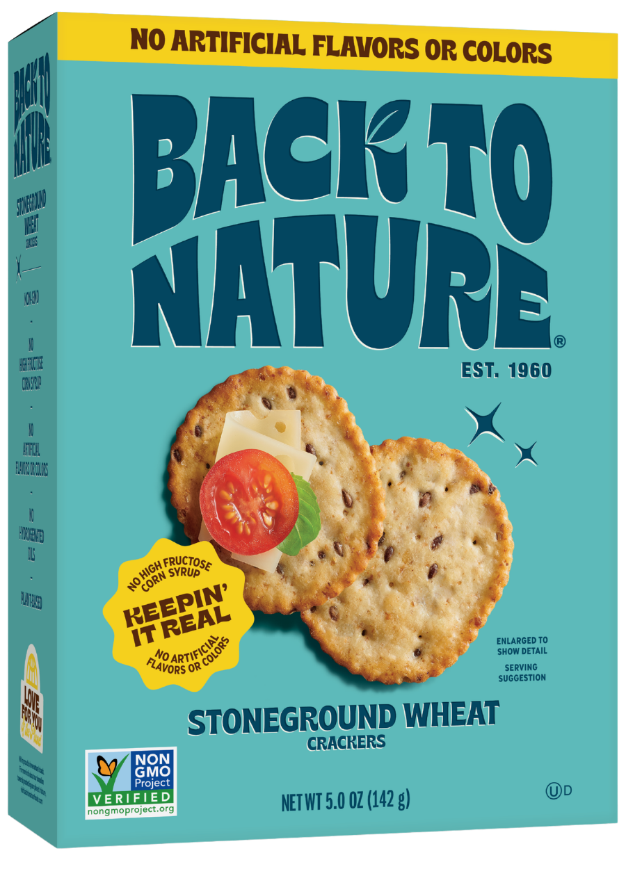 light blue box of stoneground wheat crackers