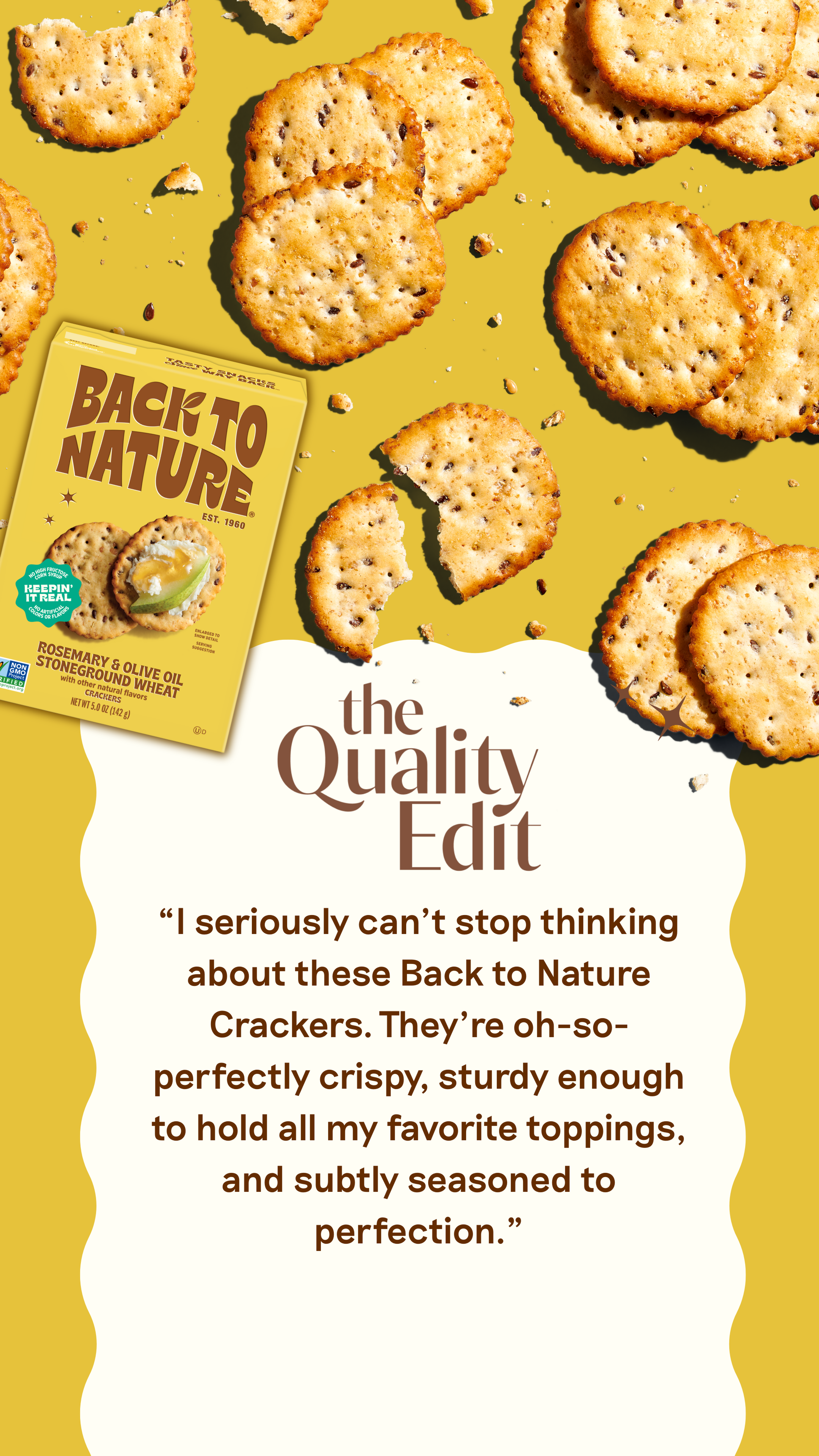 The Quality Edit's positive review of Rosemary & Olive Oil Stoneground Wheat Crackers