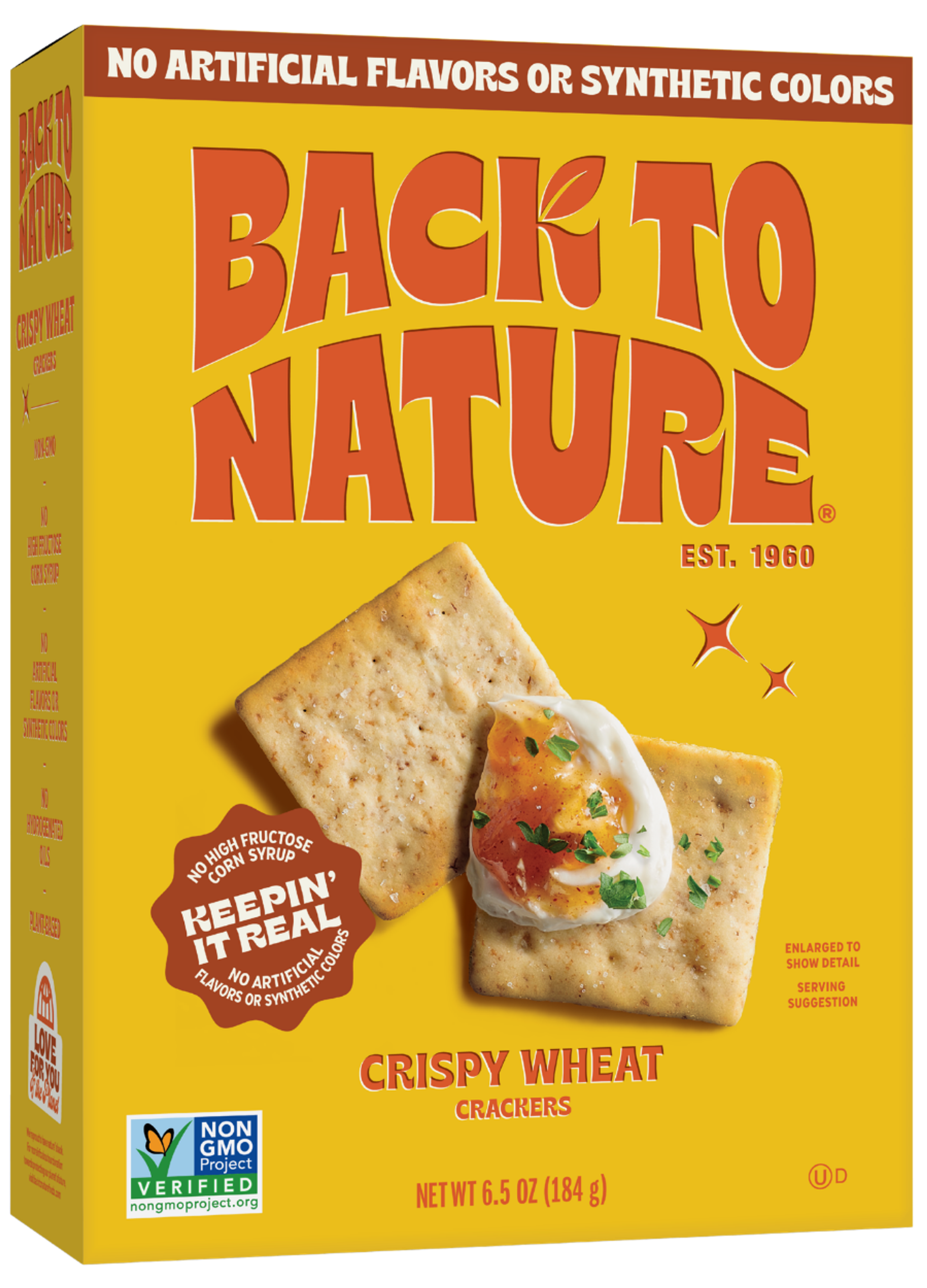 yellow box of crispy wheat crackers