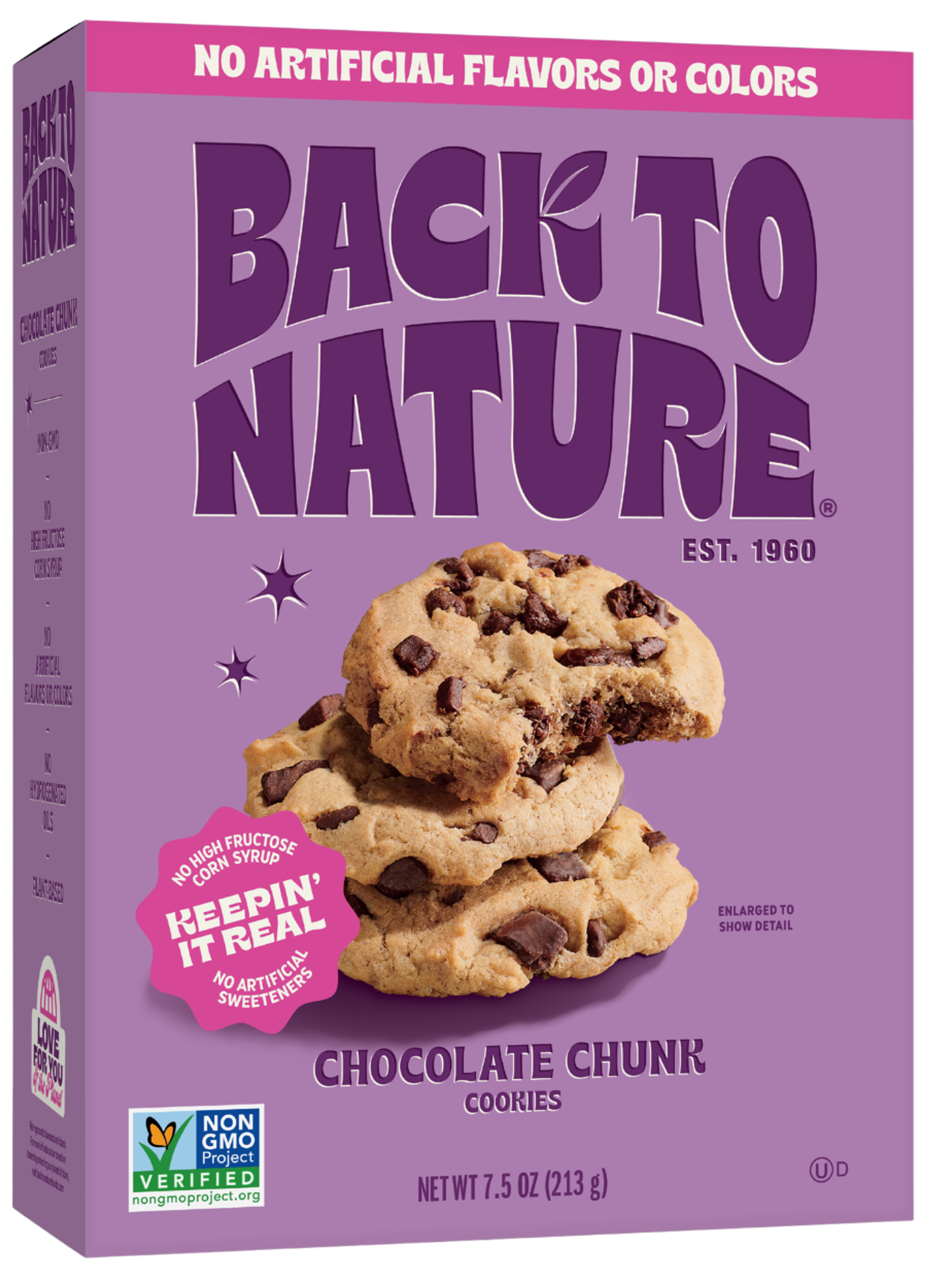 Purple box of chocolate chunk cookies