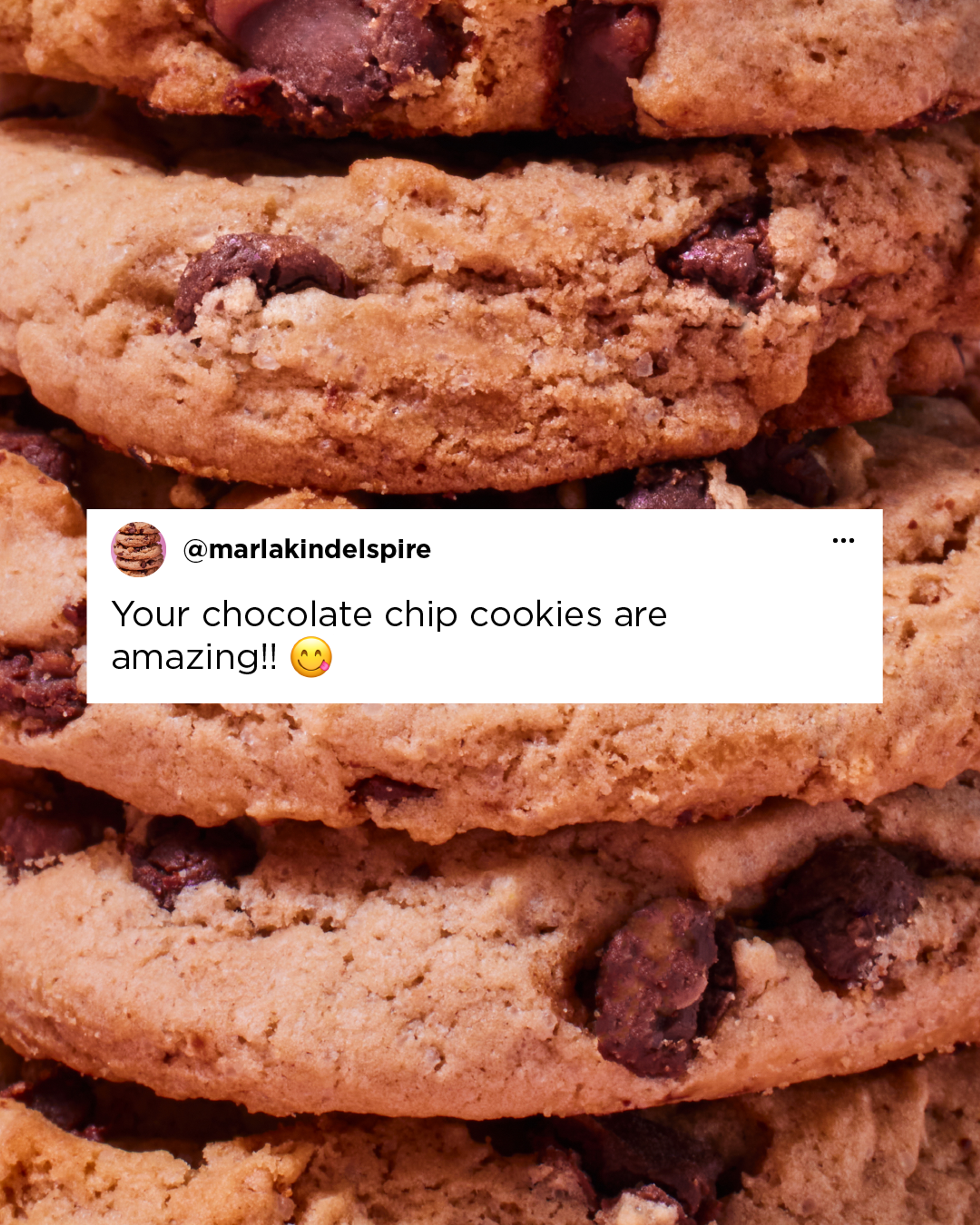 Your chocolate chip cookies are amazing